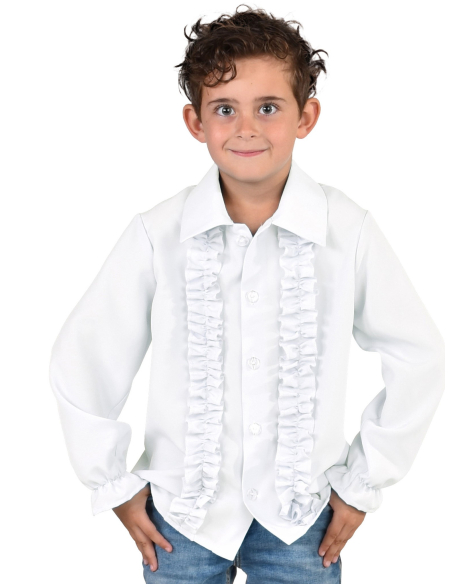 Chemise Disco à volants garçon du 5 au 16 ans blanc