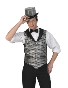 Gilet Disco homme noir et argent du S au XXXL