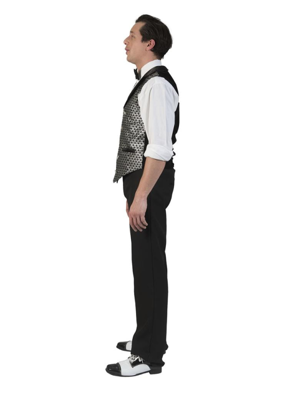 Gilet Disco homme noir et argent du S au XXXL