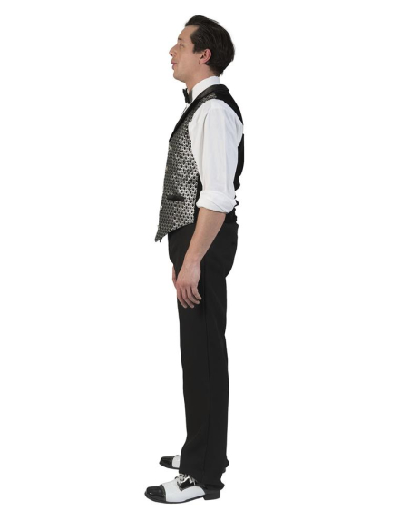 Gilet Disco homme noir et argent du S au XXXL