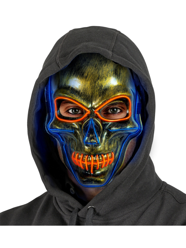 Masque Halloween Led de crâne avec lumières néon