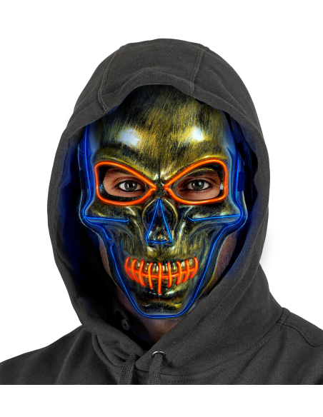 Masque Halloween Led de crâne avec lumières néon