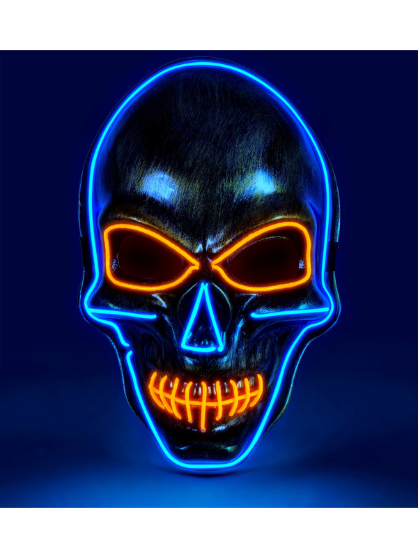 Masque Halloween Led de crâne avec lumières néon