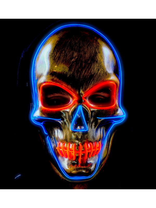 Masque Halloween Led de crâne avec lumières néon