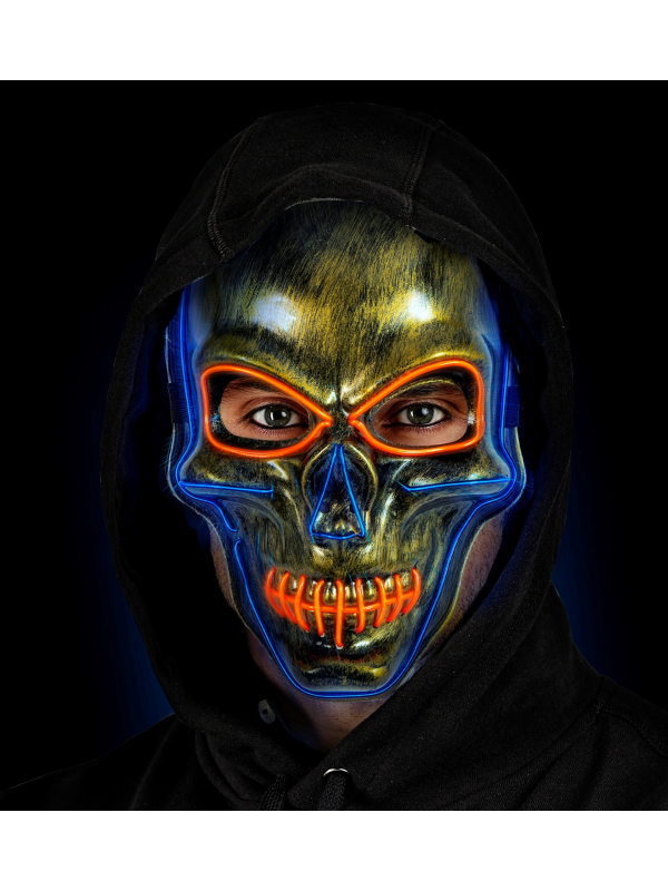 Masque Halloween Led de crâne avec lumières néon