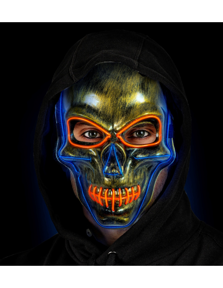 Masque Halloween Led de crâne avec lumières néon