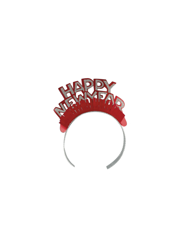 Serre-Tête Happy New Year avec Paillettes rouge