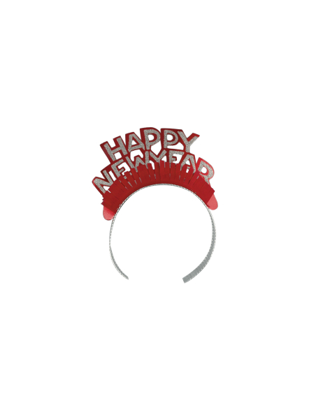Serre-Tête Happy New Year avec Paillettes rouge