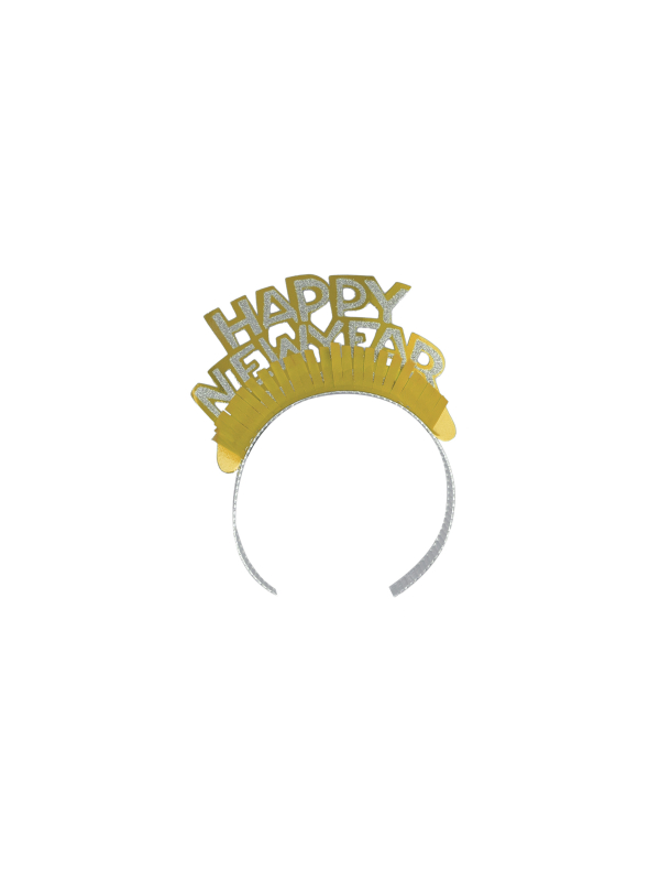 Serre-Tête Happy New Year avec Paillettes jaune