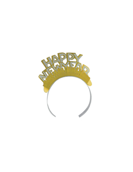 Serre-Tête Happy New Year avec Paillettes jaune