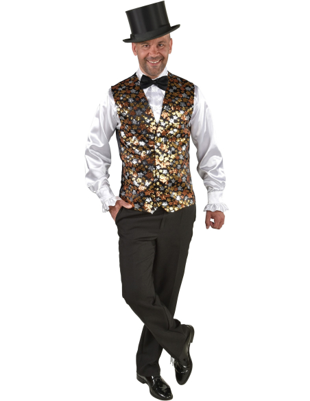 Gilet Pailleté Homme Noir – Élégance et Brillance pour Vos Événements Spéciaux