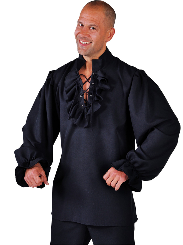 Chemise de Pirate/Médiévale noire pour homme