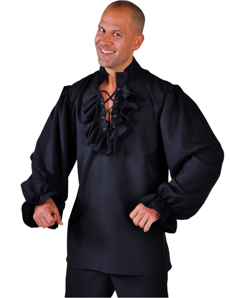 Chemise de Pirate/Médiévale noire pour homme