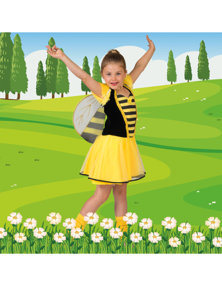 Déguisement d’Abeille pour Fille : Robe Tutu Jaune et Noir Disponible de 1 à 10 Ans