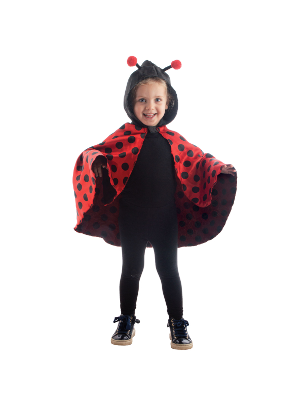 Déguisement coccinelle enfant : Cape avec capuche pour le carnaval