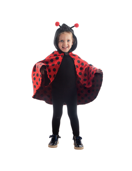 Déguisement coccinelle enfant : Cape avec capuche pour le carnaval