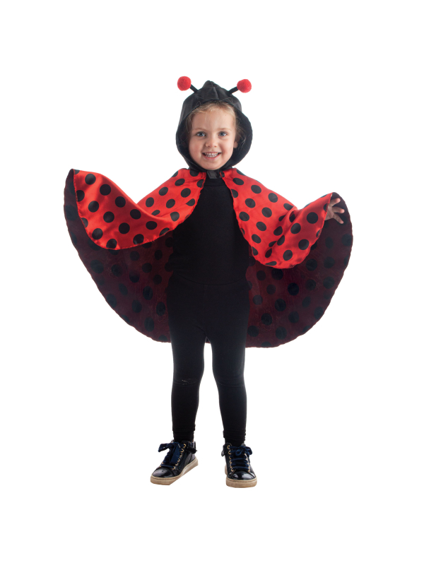 Déguisement coccinelle enfant : Cape avec capuche pour le carnaval