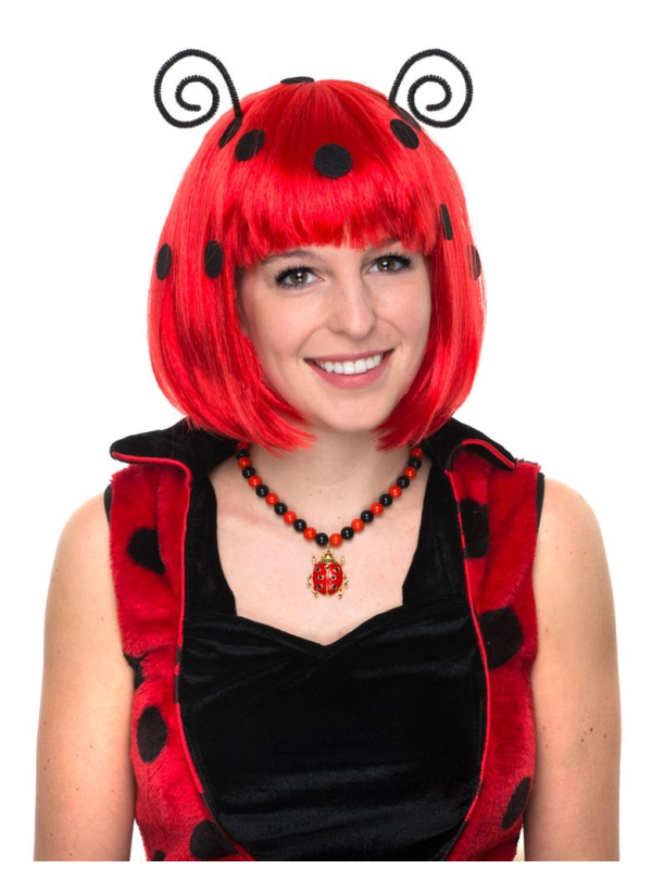 Perruque Coccinelle Adulte : Brillez comme une Insecte Star avec Antennes et Pois