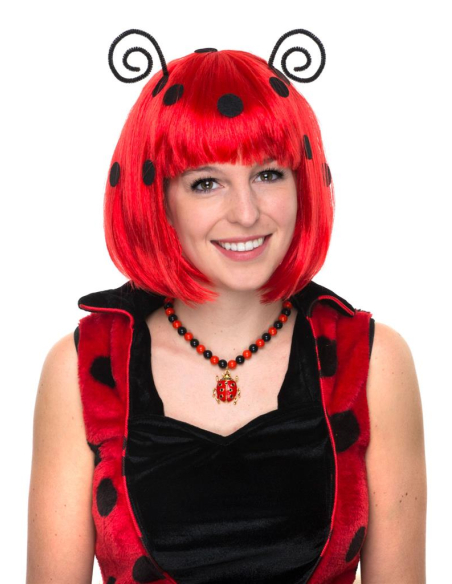 Perruque Coccinelle Adulte : Brillez comme une Insecte Star avec Antennes et Pois
