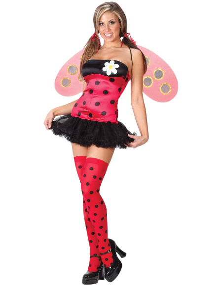Déguisement de Coccinelle Femme Sexy : Robe, Ailes et Bas