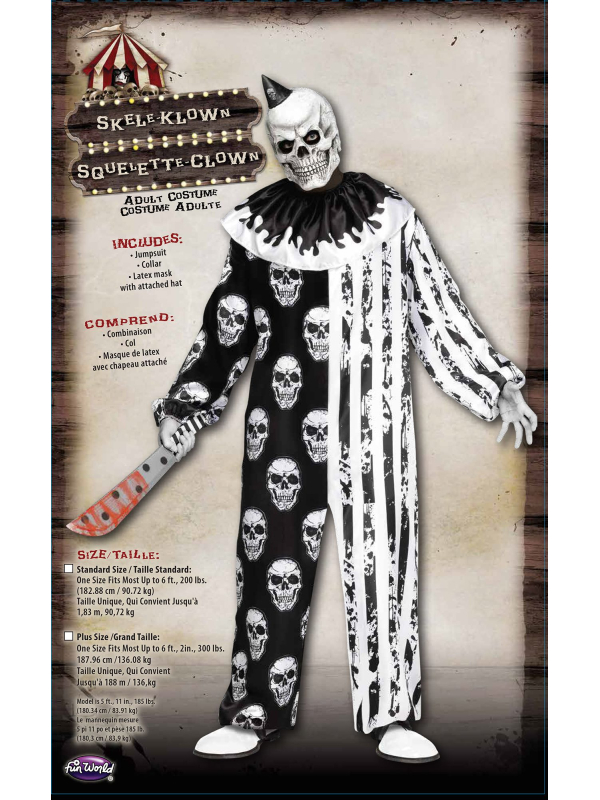 Déguisement de clown tueur halloween adulte avec masque Latex