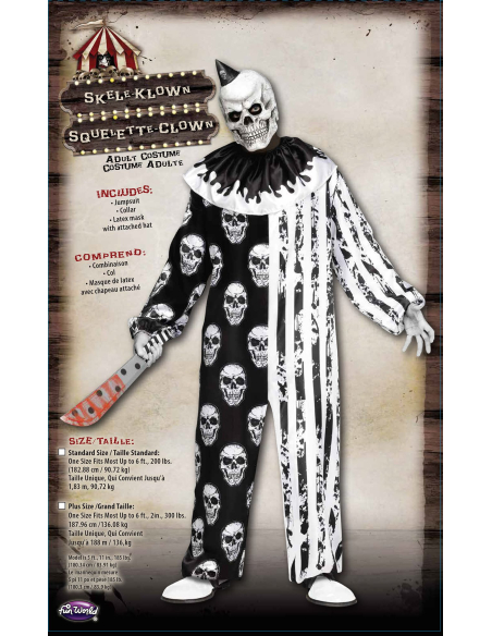Déguisement de clown tueur halloween adulte avec masque Latex