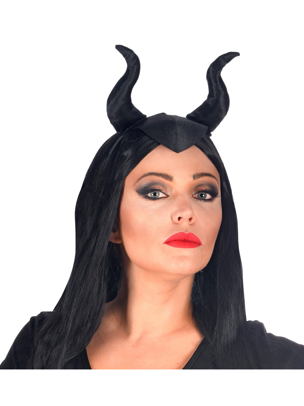 Coiffe de Maléfique Noire avec Cornes : Halloween, Disney, Carnaval
