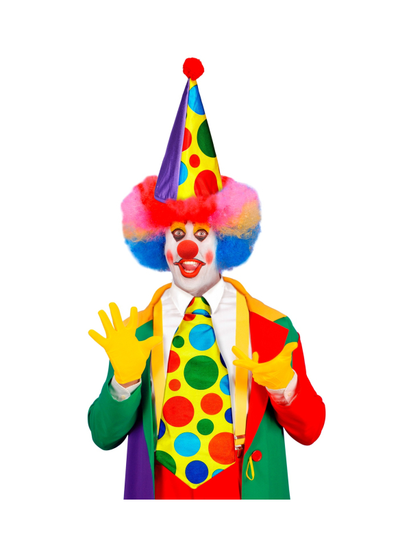 Set Accessoires de clown pour adulte : Chapeau, cravate géante et nez rouge