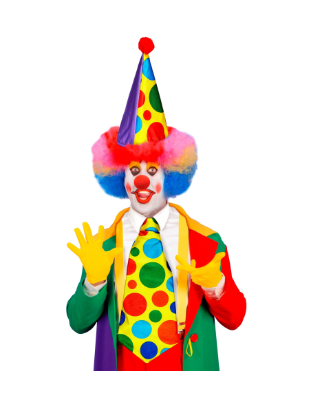 Set Accessoires de clown pour adulte : Chapeau, cravate géante et nez rouge