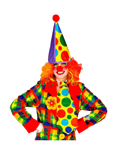 Set Accessoires de clown pour adulte : Chapeau, cravate géante et nez rouge