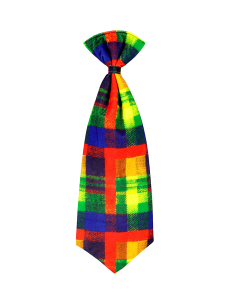 Cravate multicolore de clown pour adulte : Cirque, carnaval et animations.