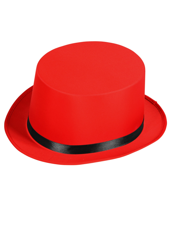 Chapeau Haut de Forme Rouge pour Adulte : Cirque, Carnaval, Victorien