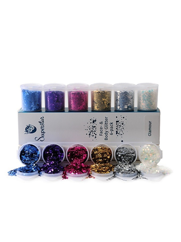 Pack de 6 Tubes de Paillettes Chunky Mix - 130 ml - Superstar Glamour
