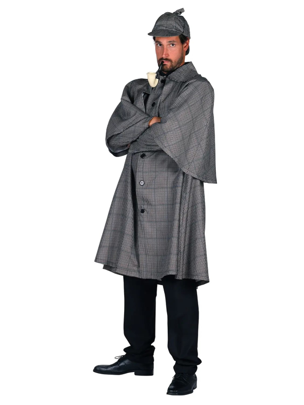 Costume Sherlock Holmes homme : manteau Inverness & chapeau Deerstalker