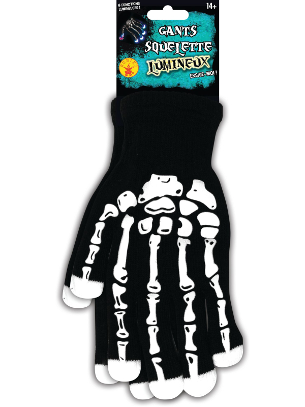 Paire de Gants Lumineux Squelette : Illuminez Vos Soirées d'Halloween