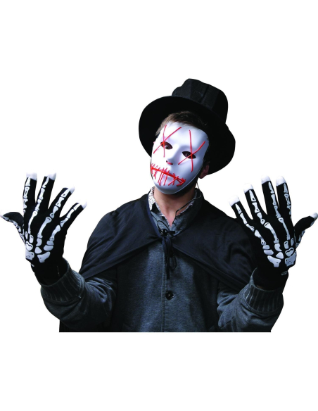 Paire de Gants Lumineux Squelette : Illuminez Vos Soirées d'Halloween