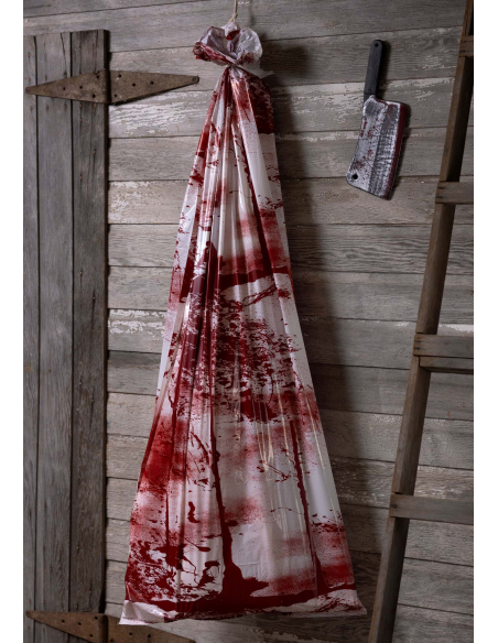 Corps ensanglanté dans un sac 1.8m : Décoration terrifiante Halloween