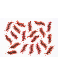 Sac de 20 Mille Pattes en plastiques : Décoration insectes Halloween