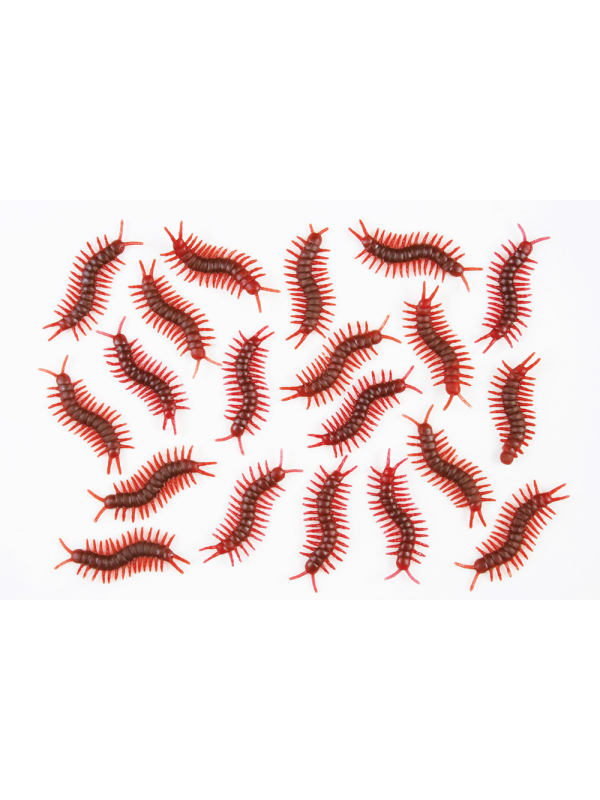 Sac de 20 mille pattes en plastiques : Décoration insectes Halloween