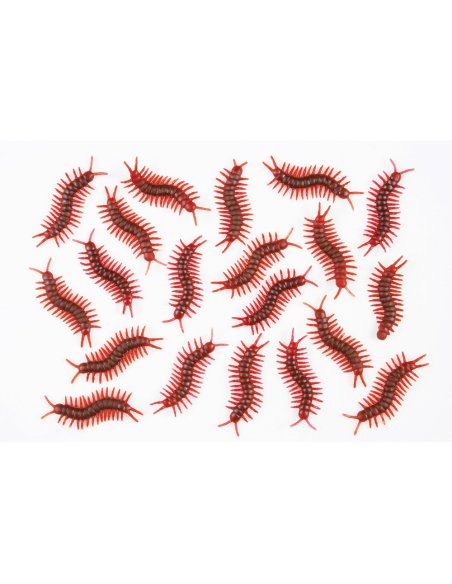 Sac de 20 mille pattes en plastiques : Décoration insectes Halloween