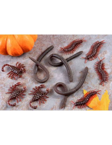 Sac de 20 mille pattes en plastiques : Décoration insectes Halloween