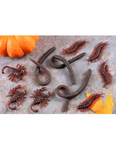 Sac de 8 Vers de Terre Réalistes : Décoration Insectes Halloween