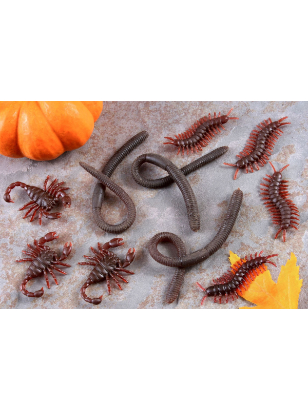 8 vers de terre : Décoration insectes Halloween
