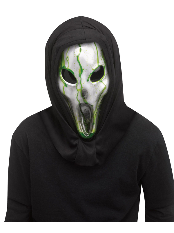 Masque d'Extraterrestre Saignant Halloween – Effet de Sang Vert Réaliste pour Déguisements Terrifiants