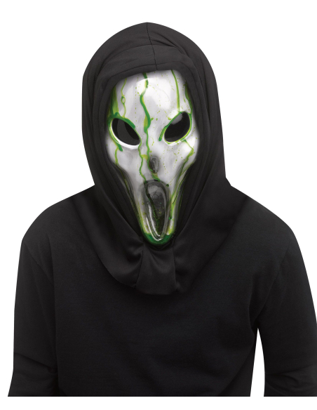 Masque d'Extraterrestre Saignant Halloween – Effet de Sang Vert Réaliste pour Déguisements Terrifiants