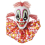 Décoration Halloween tête de clown horrible avec yeux LED - 40 cm