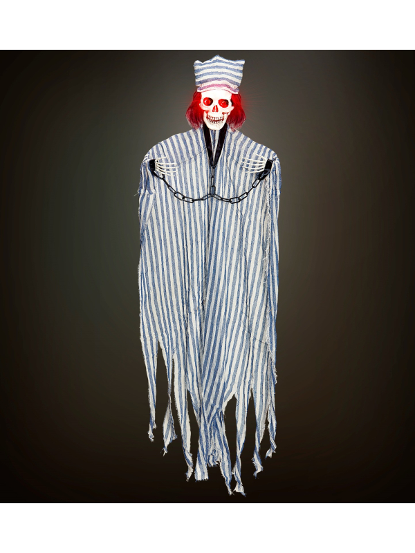 Décoration Halloween à Suspendre Squelette Prisonnier Lumineux 120 cm