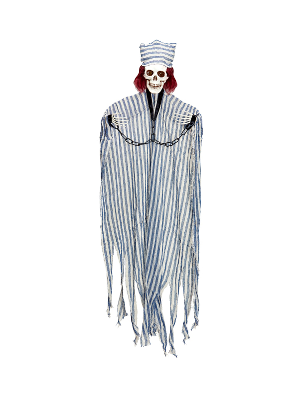 Décoration Halloween à Suspendre Squelette Prisonnier Lumineux 120 cm