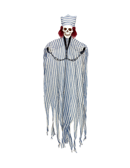 Décoration Halloween à Suspendre Squelette Prisonnier Lumineux 120 cm