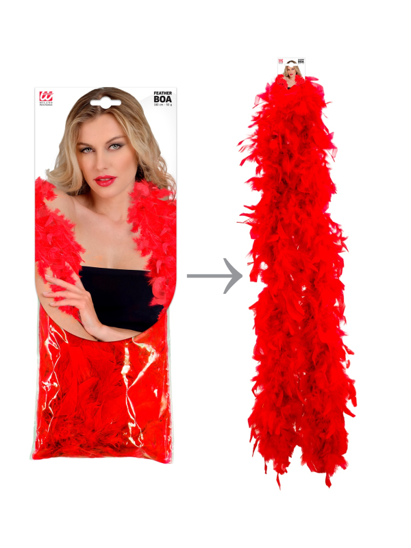 Boa plumes rouges - 1.80m - 50 g
